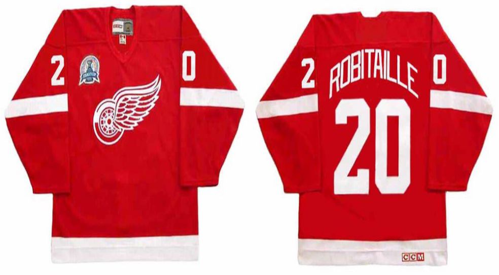 2019 Men Detroit Red Wings #20 Robitaille Red CCM NHL jerseys